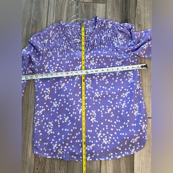 Like New Large Purple and White Print Sheer Top - Picture 13 of 13